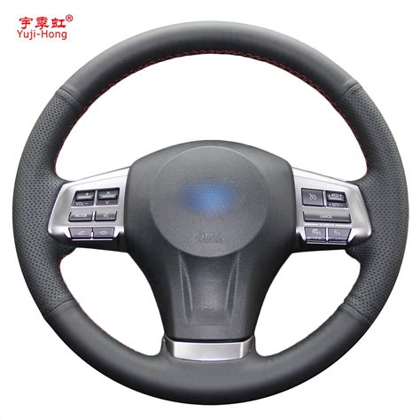 Yuji Hong Black Artificial Leather Car Steering Wheel Covers Case For