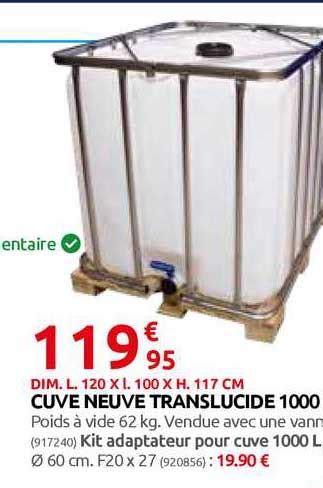 Promo Cuve Neuve Translucide 1000 Chez Rural Master ICatalogue Fr