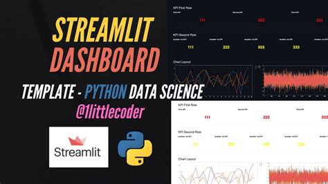 Build Streamlit Dashboard Template For Python Data Science Tableau Alternative In Python Youtube