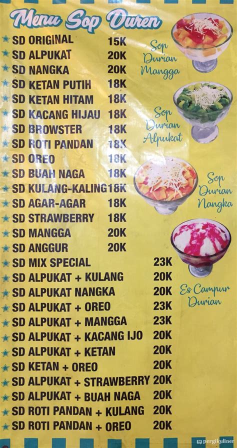 Selalu Diperbarui Menu Sop Durian Alfin Kemayoran