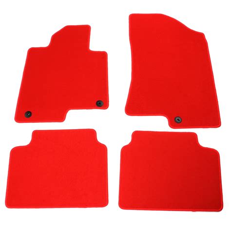 Ikon Motorsports Floor Mats Compatible With Kia K Red Nylon