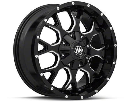 Mayhem Wheels Tundra Warrior Black Milled 6 Lug Wheel 20x9 18mm