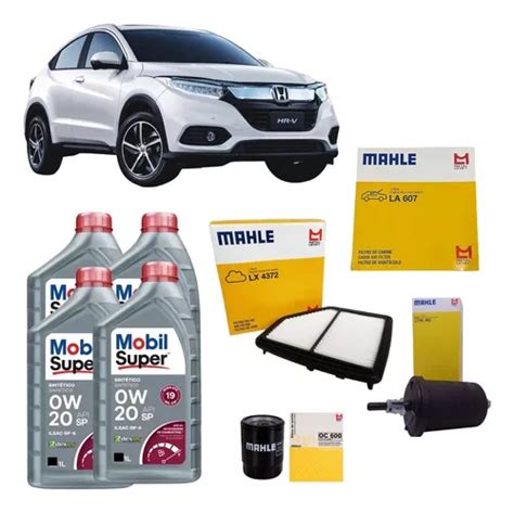 Kit Revisão Óleo Mobil 0w20 Filtros Honda Hrv Touring Parcelamento