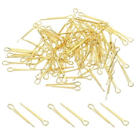 Uxcell 300pcs 1 2x17mm Copper Cotter Pins Split Pin Fastener Clips Gold