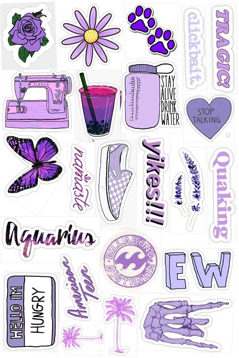 PURPLE STICKERS | Tumblr stickers, Aesthetic stickers, Printable stickers
