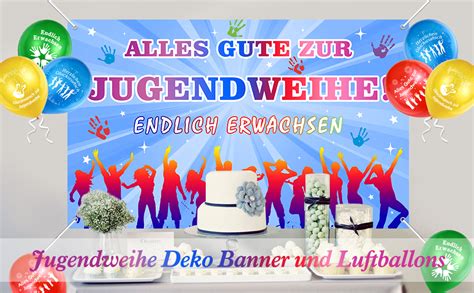 Jugendweihe Deko Banner Und Pcs Luftballons F R Junge Und M Dchen