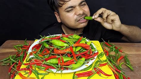 Green Chili Eating Challengechili Challenge Hottest Chili 🌶️ Youtube