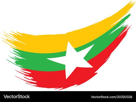 Myanmar flag Royalty Free Vector Image - VectorStock