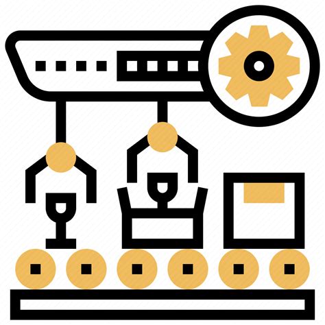 Conveyor Industrial Manufacturing Packaging Process Icon Download