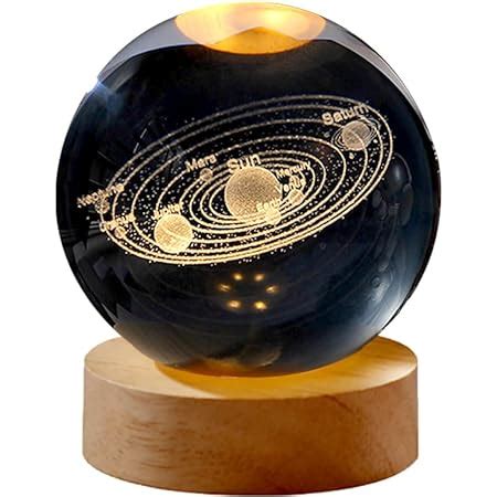 Akin Crystal Ball Clear D Carved Solar System Crystal Ball With Wood