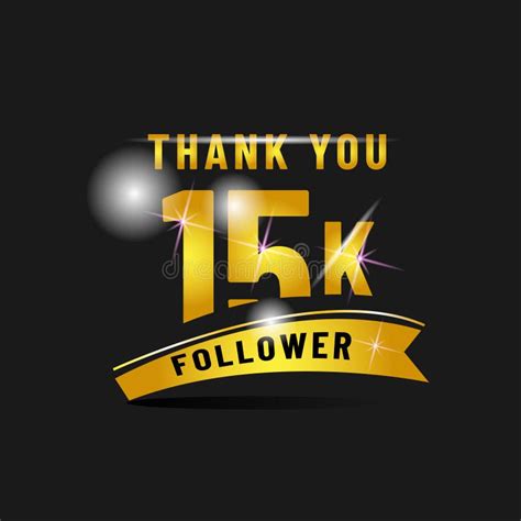 Golden Thank You K Follower Poster Design Isolated On Black Stock