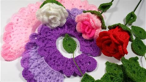 Rosas tejidos a crochet en Tira fácil y rápido de hacer paso a paso