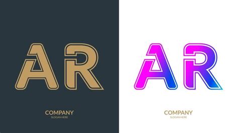 Plantilla de diseño del logotipo de la letra abstracta ar Vector Premium