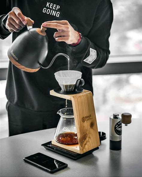 Keep Going Brewing The Hario V60 On The Olive Wood Stand With Brewista Kettle Shop All Link