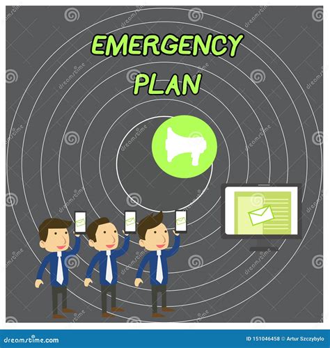 Sinal Do Texto Que Mostra O Plano De Emerg Ncia Procedimentos