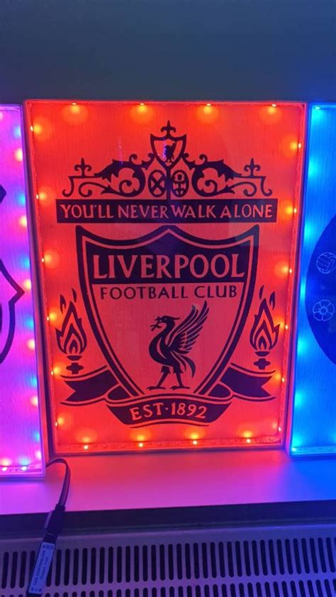 Liverpool Fc Crest Laser Engraved Picture On Wood With Etsy