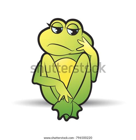 Sad Frog Vector Cartoon Sitting Lonely Stock Vector (Royalty Free) 796500220 | Shutterstock