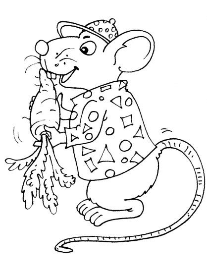 Coloriage Rat Et Carotte Dessin Gratuit Imprimer