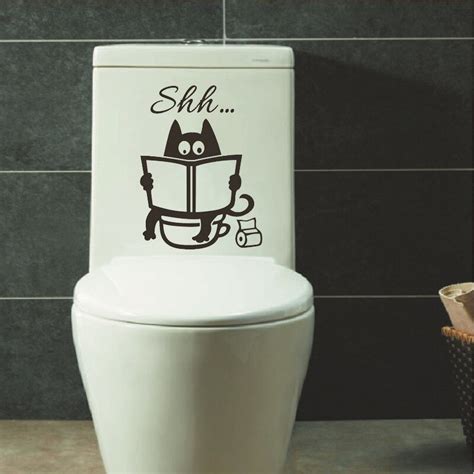 Leuke Kat Shh Wc Stickers DIY Badkamer Toilet Seat Grandado