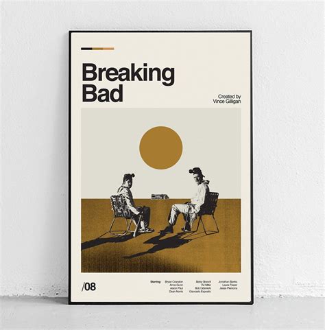 Breaking Bad Art Print Walt Jesse Midcentury Modern Art Design