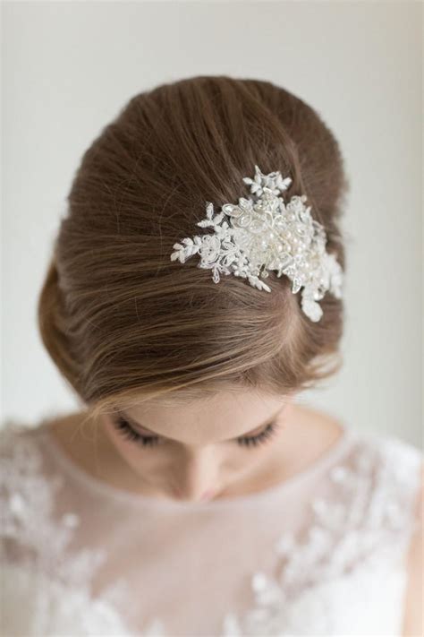 Bridal Lace Hair Comb Wedding Headpiece Bridal Lace Fascinator Ivory