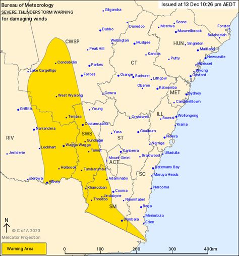 Nsw Severe Thunderstorm Warning Damaging Winds Ewn Au Alert