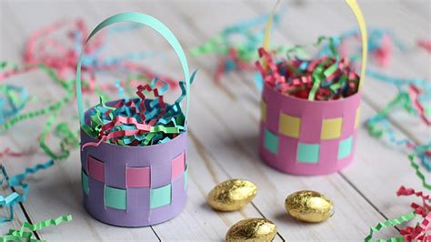 Cute Mini Paper Easter Basket Tutorial | Paper easter basket, Easter ...