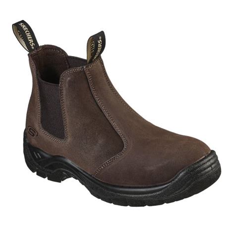 Skechers Mens Chelsea Work Tapter Steel Toe Boots Brown 9 77537