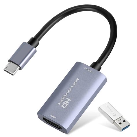 Guermok Audio/Video Capture Card, USB3.0 HDMI to USB C, 4K 1080P 60FPS Capture with Type-C ...