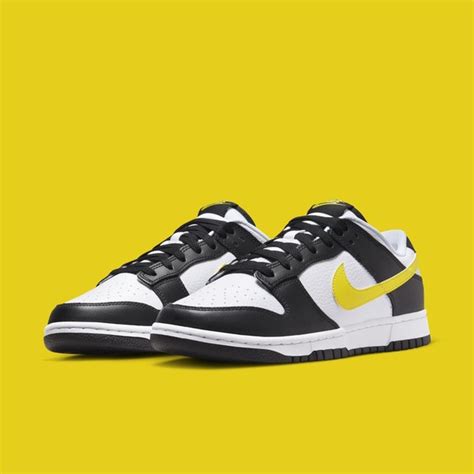 Yellow Swooshes On The Nike Dunk Low Blackyellow Grailify