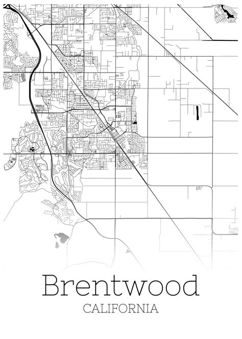 Brentwood California Map Poster Picture Metal Print Paint By Reldesign Displate