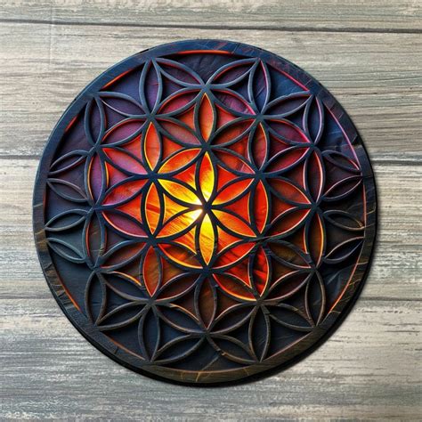 Flower Of Life Crystal Grid Color Flower Of Life Altar Decoration