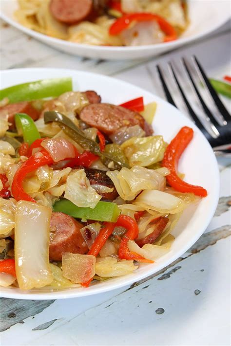 Fried Cabbage With Sausage And Peppers Recipe Fried Cabbage With Sausage Stuffed Peppers