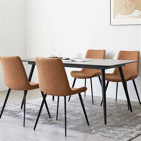 Corrigan Studio H Modern Upholstered Brown Dining Chairs Set Of