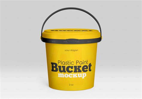 20 Colorful Free Paint Bucket Mockups PSD Templates