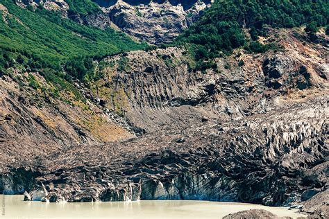 Ventisquero Negro Black Glacier At Tronador Mountain Patagonia By