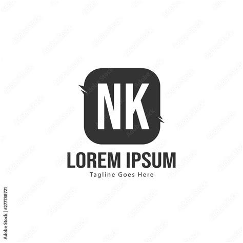 Initial Nk Logo Template With Modern Frame Minimalist Nk Letter Logo