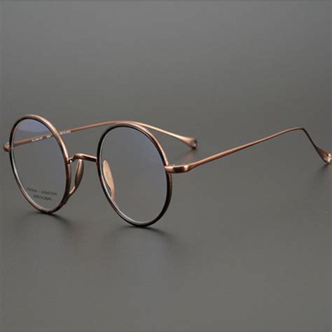 Ultralight Japanese Handmade Eyeglasses Men Vintage Pure Titanium Round