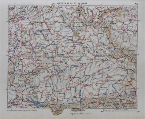 Original Mappa Militare Marga Carta Dell Germania Con Wurtemberg