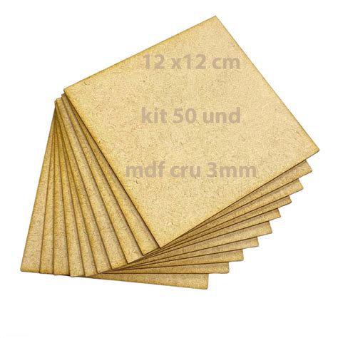 Kit 50 Plaquinha Quadrinho Chapa Mdf Cru 3mm Minii Painel Mdf 12x12 Cm