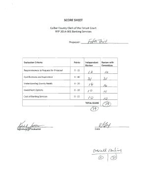 Fillable Online Score Sheets Collier County Clerk Fax Email Print