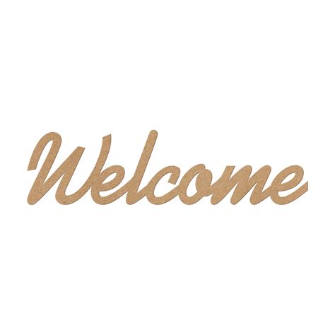 Mdf Deko D Schriftzug Welcome Natur Wall Art De