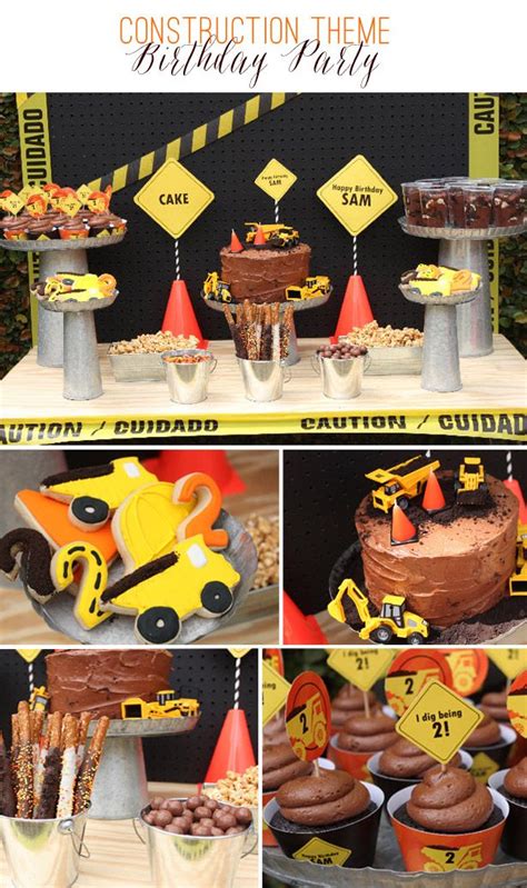 Construction Themed Birthday Party With Cupcakes And Cake