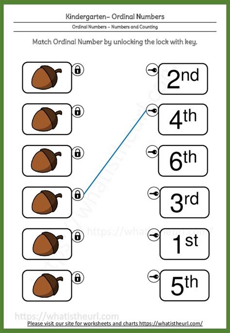 Ordinal Numbers Worksheet Kg Acorn Your Home Teacher