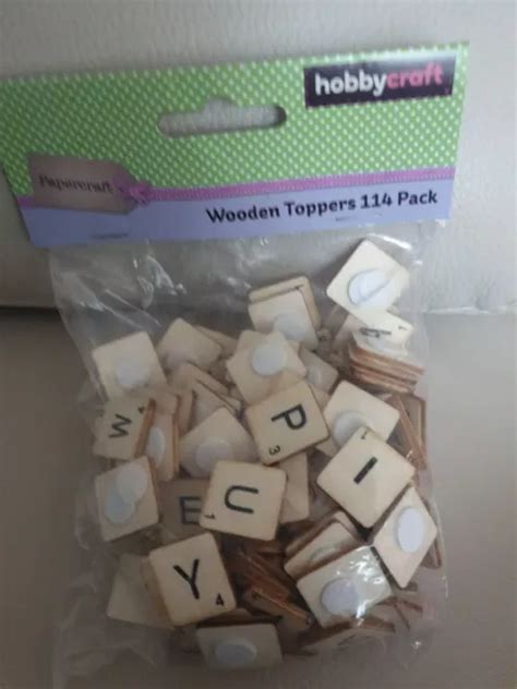 WOODEN LETTER TOPPERS 114 Pack Hobbycraft Card Papercraft Cake