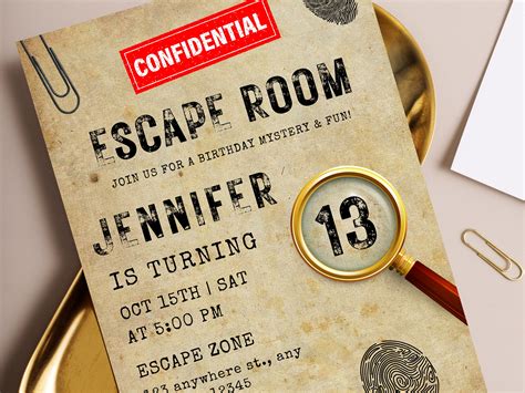 Escape Room Birthday Invitation Template Editable Escape Room Party Invite Escape Room Party