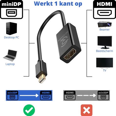 Mini Displayport Naar Hdmi 4k Ultra Hd 30hz Mini Dp Male Naar Hdmi