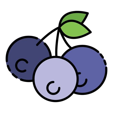 Vegan Bilberry Icon Color Outline Vector Vector Art At Vecteezy