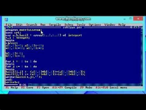 Program Perkalian Matriks Free Pascal Pemula Youtube