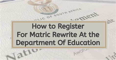 Matric Rewrite All You Need To Know About Registering